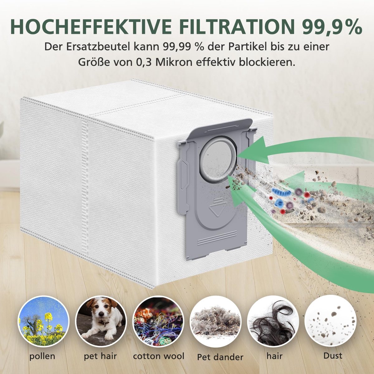 Dailygoods- Stofzakken 10 Stuks - Compatibel met Roborock Q Revo/QRevo - 4-Laagse Filterzak - 3,3 L Reservezakken - Premium Kwaliteit - Stofzuigerzak