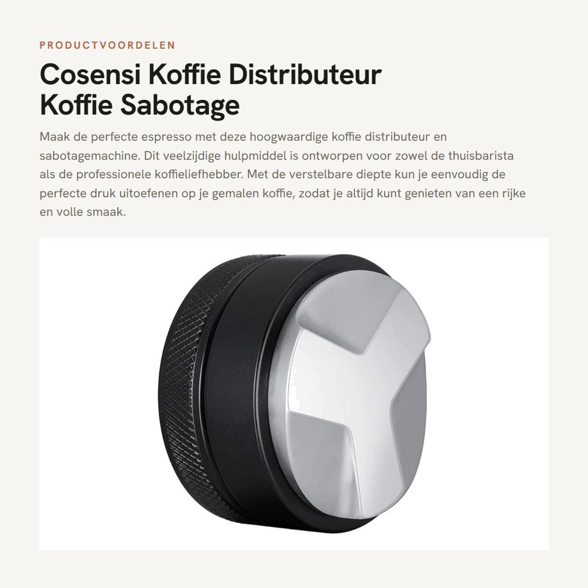 Dailygoods- Koffiedistributeur Hoge Kwaliteit - Verstelbare Diepte - Antislip - Espresso Tamper - Corrosiebestendig - Ruitpatroon Design - Espressotamper