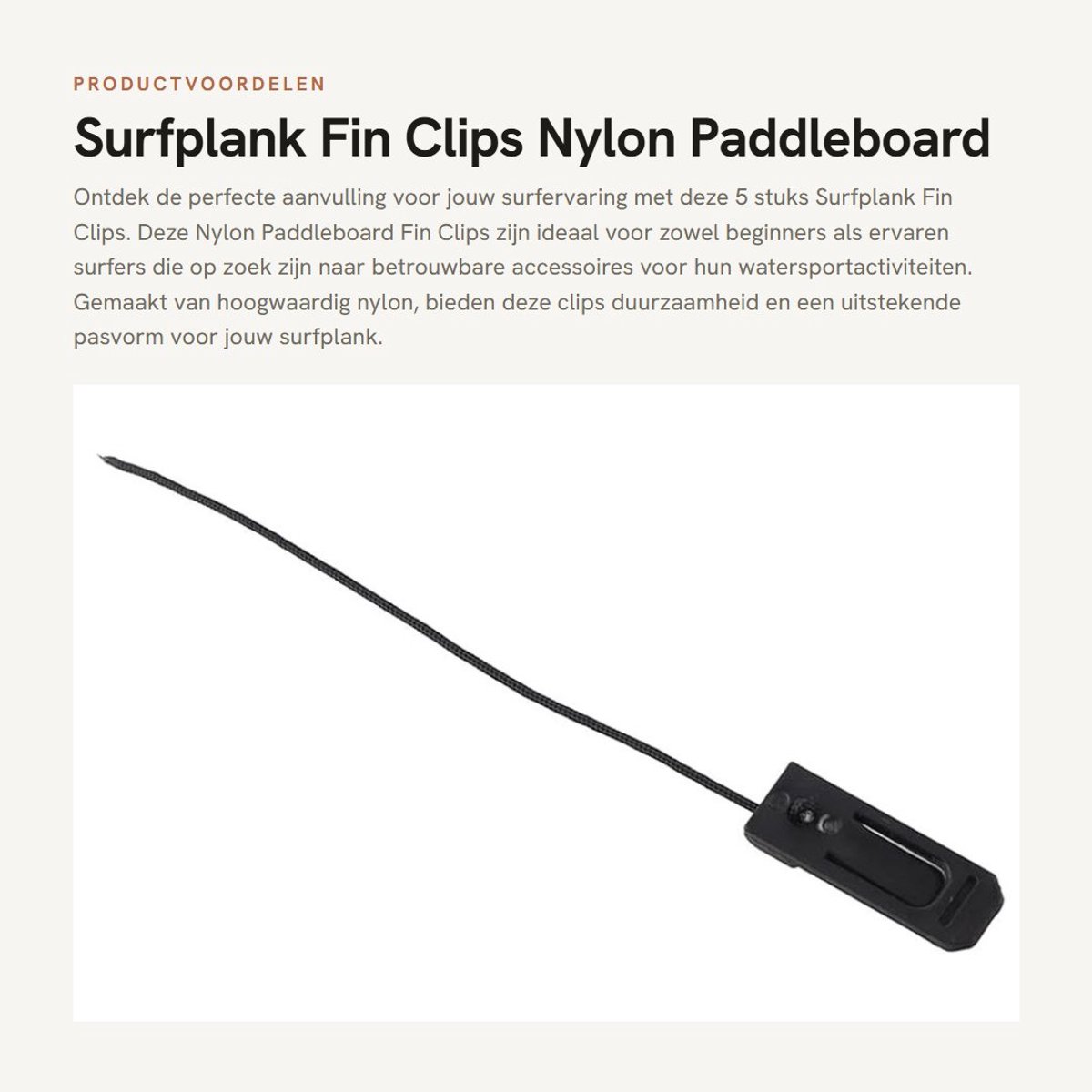 Dailygoods- Fin Clips 5 Stuks - Nylon Fin Plug - Surfen Accessoires - Paddleboard Clips - Watersport - Lichtgewicht 17 g - Surfplankaccessoires