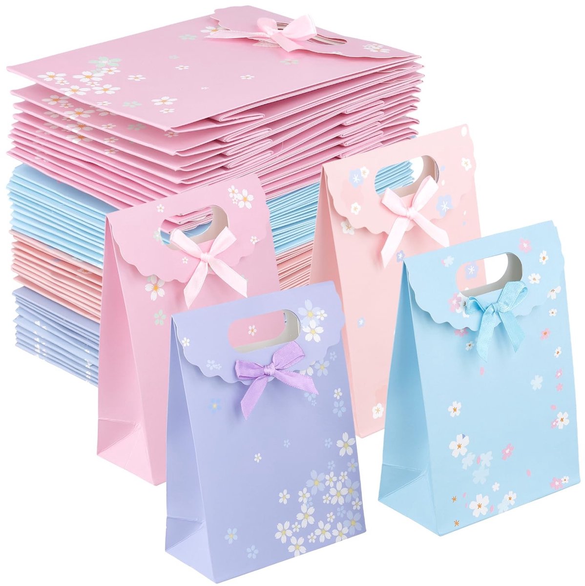 Dailygoods- Geschenkzakjes 40 stuks - Papieren Cadeautasjes - Multifunctionele Feestzakken - 4 Kleuren - Compacte Afmetingen 12x6x16 cm - Perfect voor Verjaardagen - Cadeautas