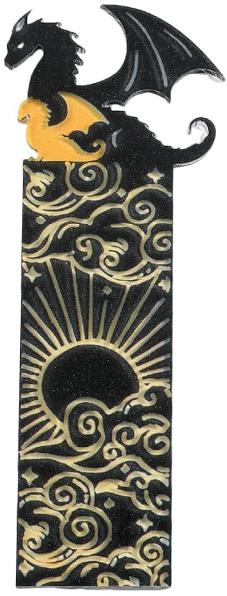 Dailygoods- Boekenlegger Zwart/Goud - Dubbelzijdig Patroon - Hoogwaardig Acryl - Uniek Design - Decoratie voor Lezen - Cadeau voor Kinderen - Bladwijzer