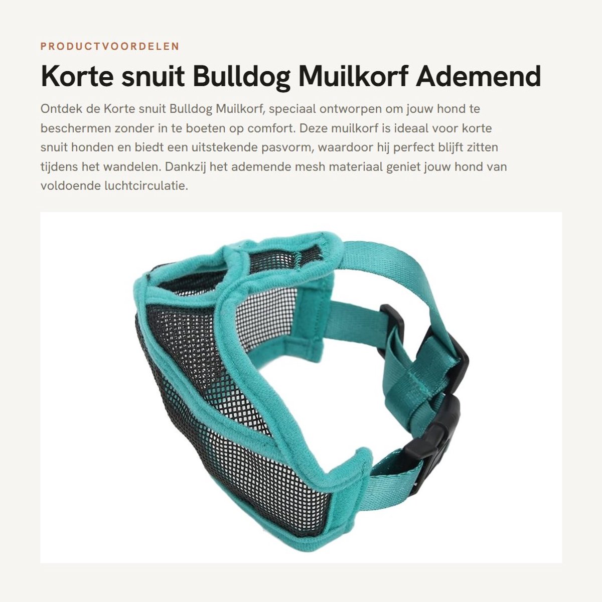Dailygoods- Hondenmuilkorf Ademend - Korte Snuit - Verstelbare Riemen - Comfortabele Pasvorm - Mesh - Schokbestendig Ontwerp - Hondensnuit