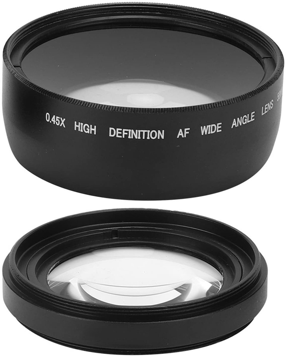 Dailygoods- Groothoeklens 0,45x Vergroting - Macrolens - Universele 58 Mm Diameter - Compact en Draagbaar - Ideaal voor Landschapsfotografie - Aluminium en Optisch Glas - Camera Lens