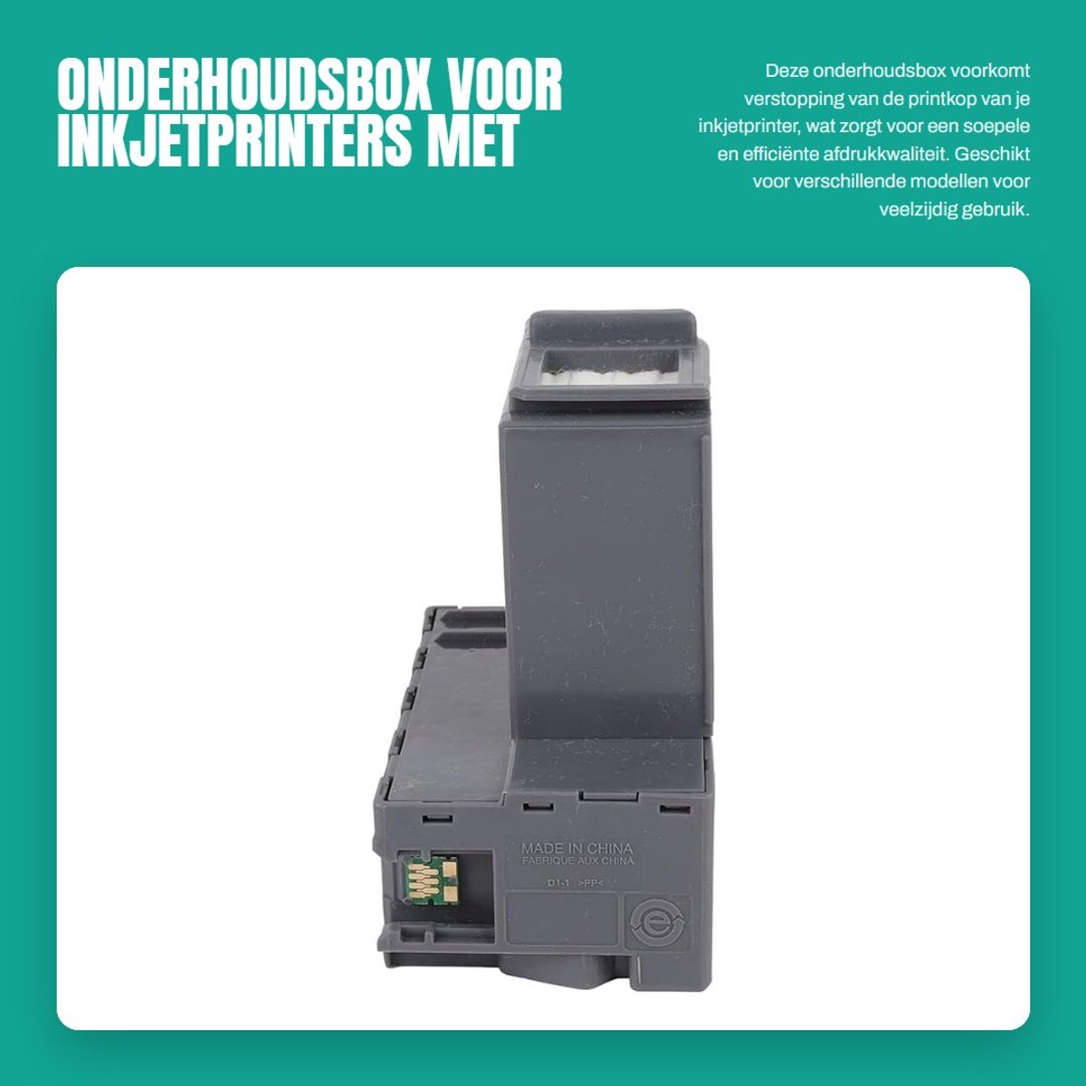 Dailygoods- Onderhoudsbox met ABS-materiaal - Inktonderhoudsdoos - Voorkomt verstopping - Geschikt voor ET-3700/ET-3750/ET-4750/WF-2860/WF-2865/XP-5100 - Milieuvriendelijk - Zorgt voor soepele printprestaties