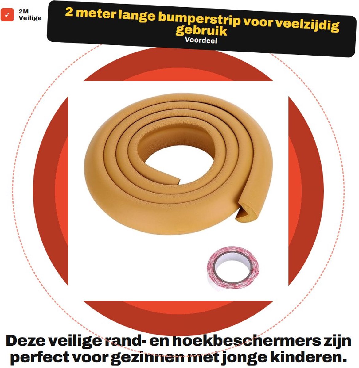 Dailygoods- Hoekbeschermers Veilig - Bumper Randbeschermers - Rubber - 200cm - Voor Meubels - Veiligheid voor Baby's - Randbescherming