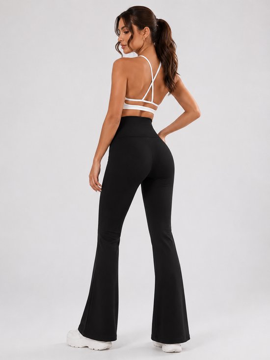 SparkNine Sonrisa flare legging - L - zwart - high waist - scrunch-effect - zacht & comfortabel van Merkloos — afbeelding 5
