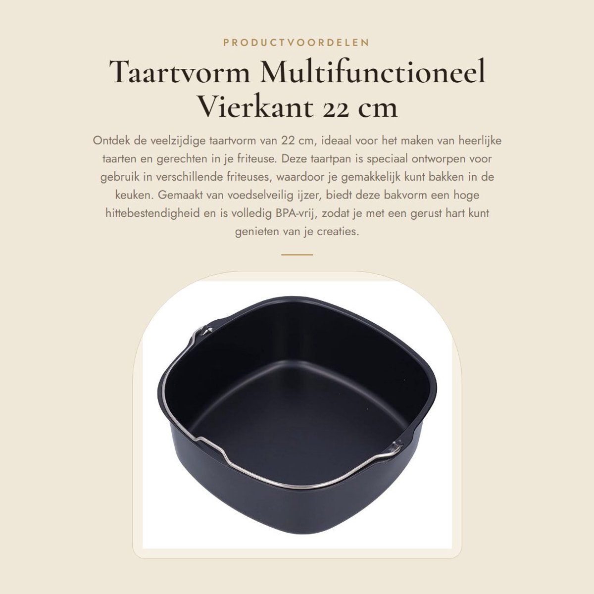 Dailygoods- Taartvorm 22 cm - Multifunctioneel - Vaatwasmachinebestendig - Voedselveilig - Geschikt voor friteuses - Hittebestendig - Bakvorm