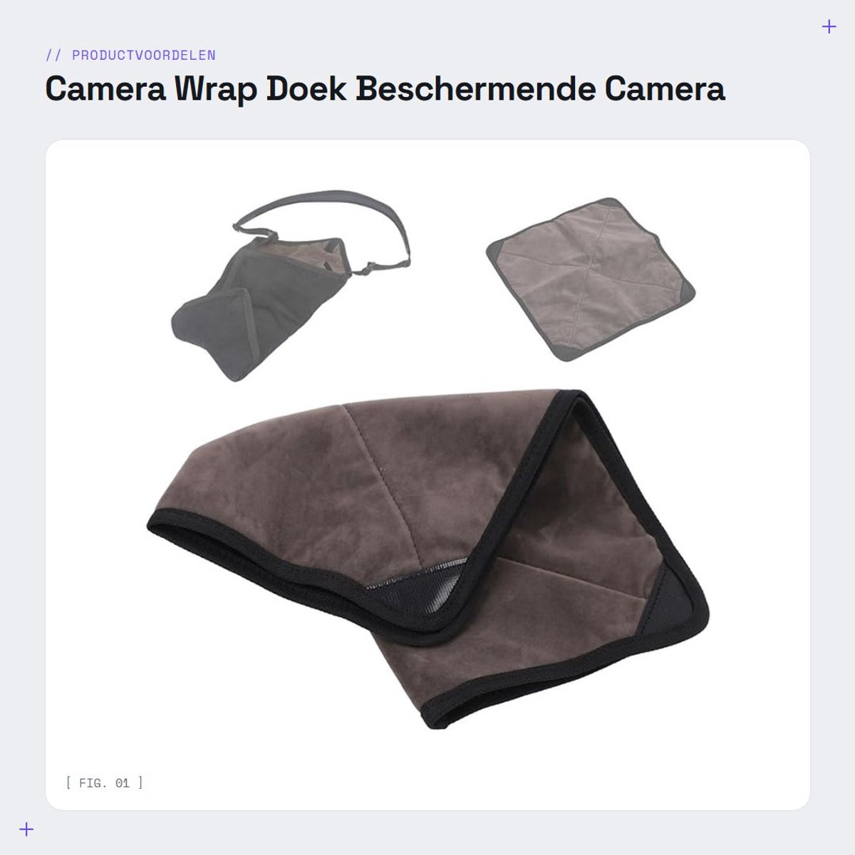 Dailygoods- Camera Wrap Flanel 50×50cm - Verstelbare Hoes - Beschermende Wrap - Universeel voor Camera - Geschikt voor DSLR en Lens - Lichtgewicht en Draagbaar