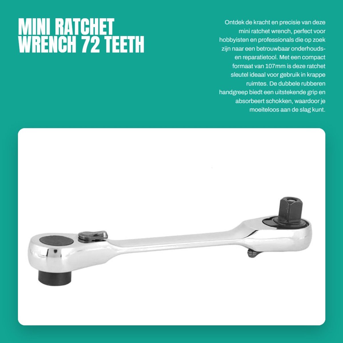 Dailygoods- Ratelsleutel 1/4" - Schokbestendig - Antislip Handvat - Snelle Ontgrendeling - Hex Bit - Premium Kwaliteit - Ratel