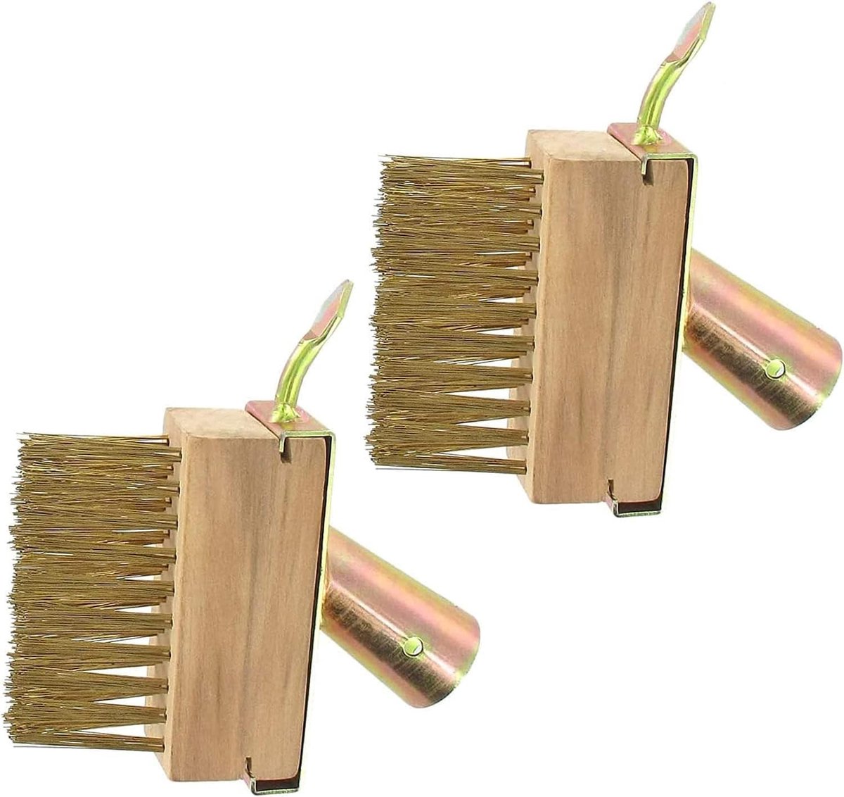 Dailygoods- Voegenreiniger Stalen Borstel - Tuinbezem - Voegenkrabber - Onkruidverwijderaar - Metalen Borstelharen - 2 Stuks - Onkruidborstel