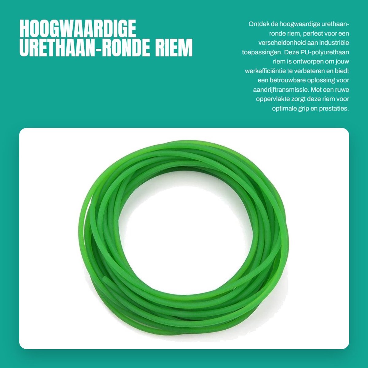 Dailygoods- Ronde Riem Hoogwaardige Urethaan - Aandrijfriem - PU-Polyurethaan - Ruw Oppervlak - 4 mm x 10 m - Verbeter Werkefficiëntie