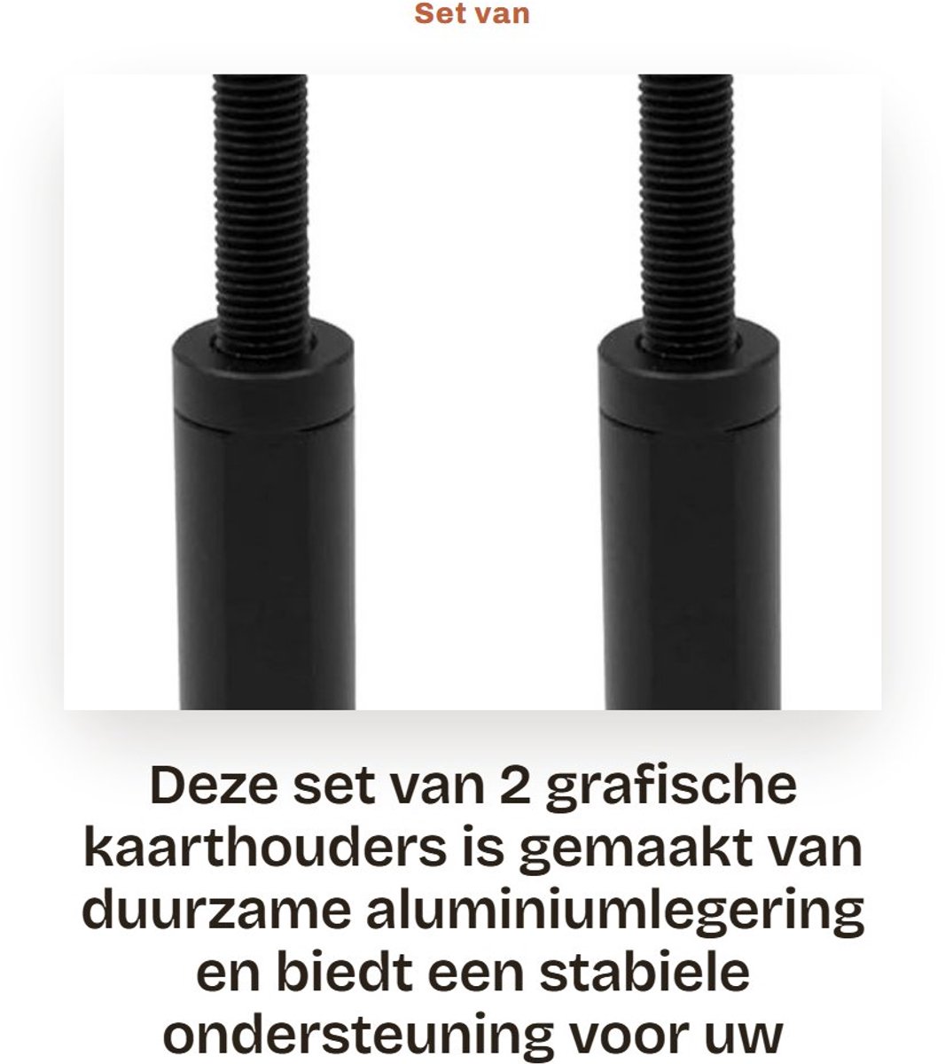 Dailygoods- Grafische Kaarthouder Aluminium - Hoogte Verstelbaar - Magneet - Stabiliteit - Ondersteuning - 2 Stuks - GPU Steun
