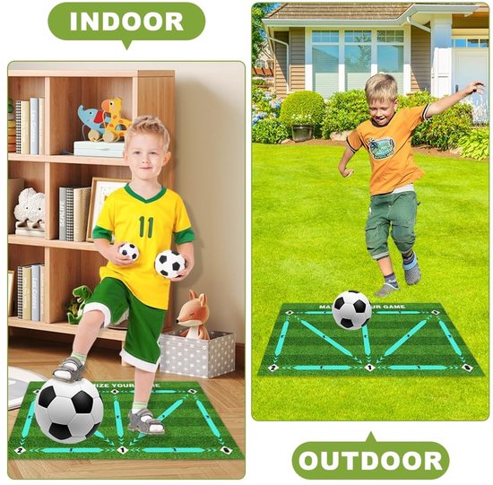 Voetbal Trainingsmat - Voetbal Vaardigheden - Balcontrole Verbeteren - Antislip & Geruisloos - 90 x 60 cm - Groen — afbeelding 4