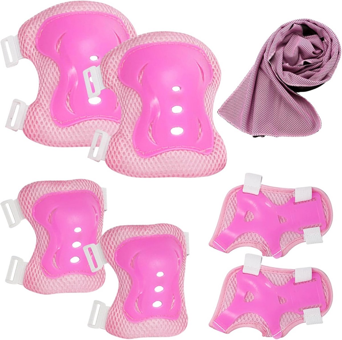 Kinder Beschermingsset - Knie-elleboogbeschermers - Veilig Sporten - Verstelbare Polsbeschermers - 25.9 x 15.8 cm - Multicolor