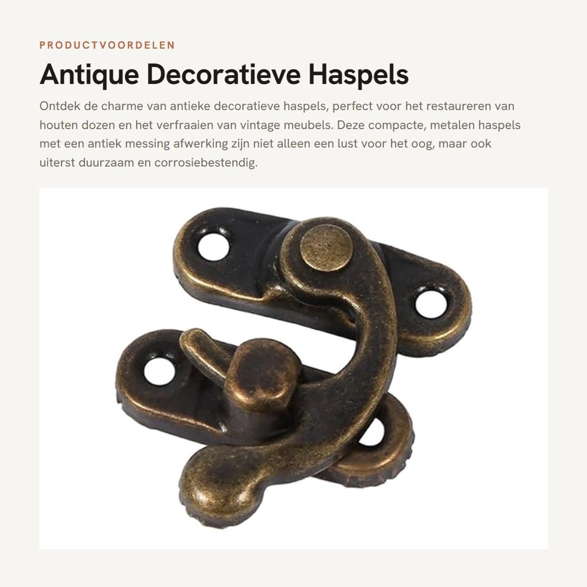 Dailygoods- Decoratieve Spoelen - Antiek Messing Coating - Corrosiebestendig - Mini Scharnieren 35x28x8mm - Voor Houten Kisten - Eenvoudige Installatie - Antieke Sluitingen