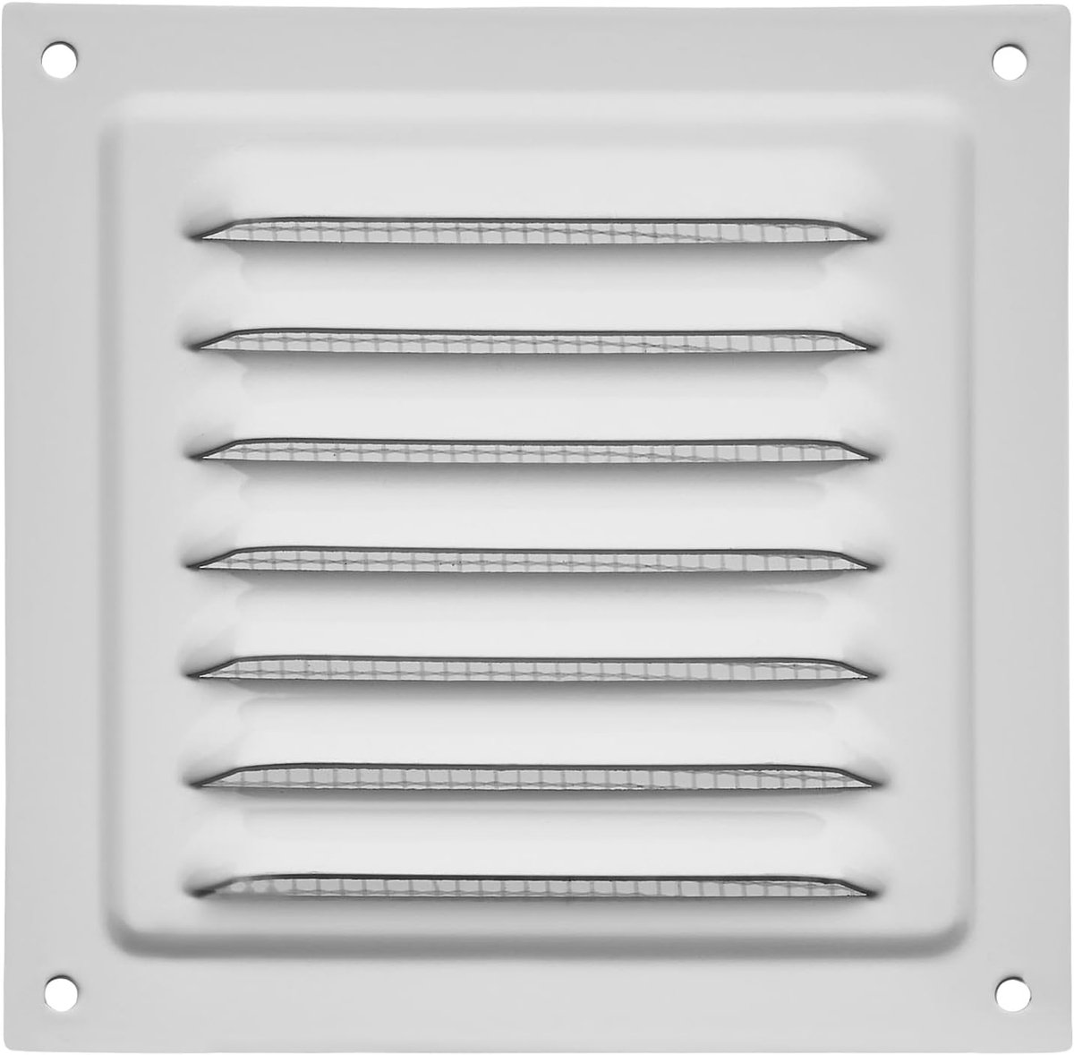 Ventilatie rooster - Lucht doorlaat - Luchtcirculatie verbeteren - Geïntegreerd insectennet - 125x125 mm - Wit