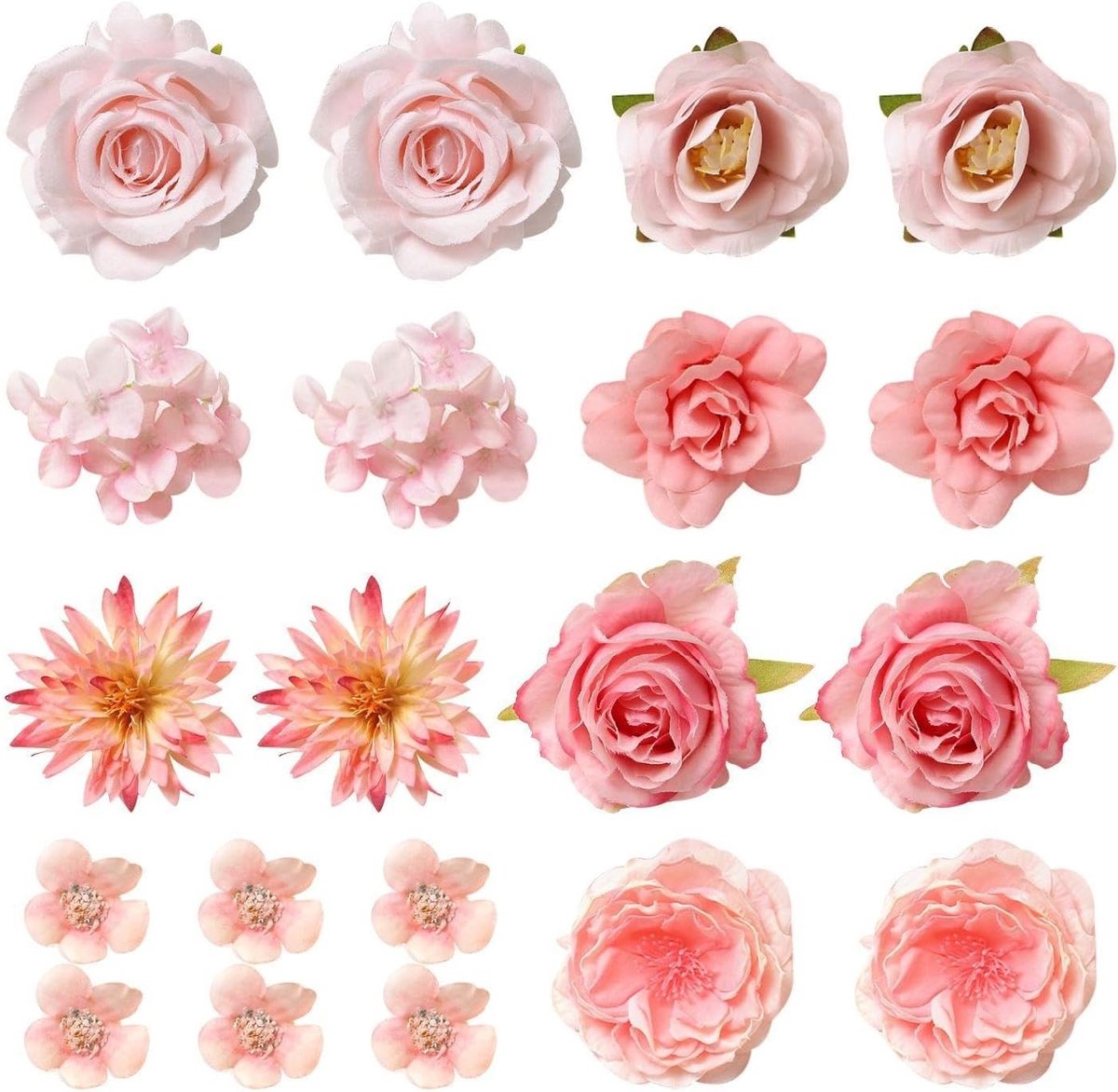 Dailygoods- Cake Decoraties - 20 Kunstbloemen - Bruiloft Decoratie - Tuinfeest Decoratie - Nep Bloemen - Roze Silken Bloemen