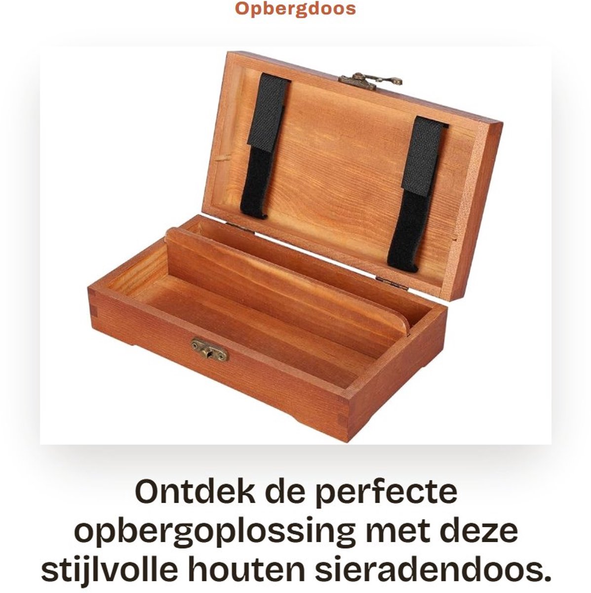 Dailygoods- Sieradendoos Houten - Opbergdoos met Deksel - Massief Hout - Vintage Afwerking - Voor Sieraden en Kleine Voorwerpen - Duurzaam en Comfortabel