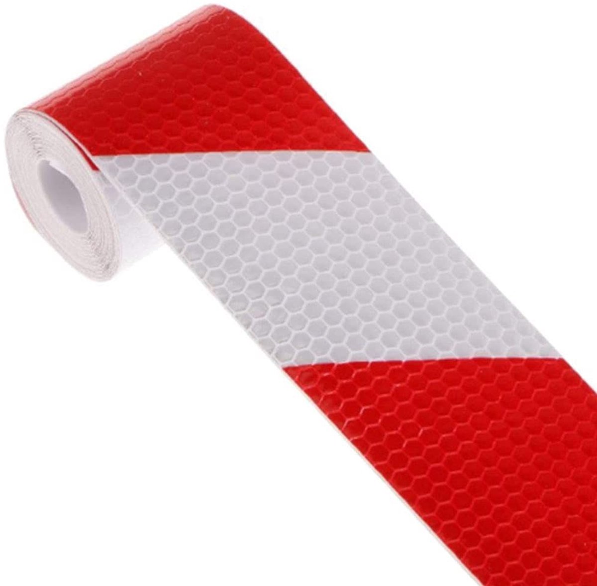 Dailygoods- Waarschuwingslint 4 Rollen 5cm x 3m - Reflecterende Tape - Zelfklevend - Agrarisch Waarschuwingssignaal - Barrièretape - PVC Materiaal - Reflectietape