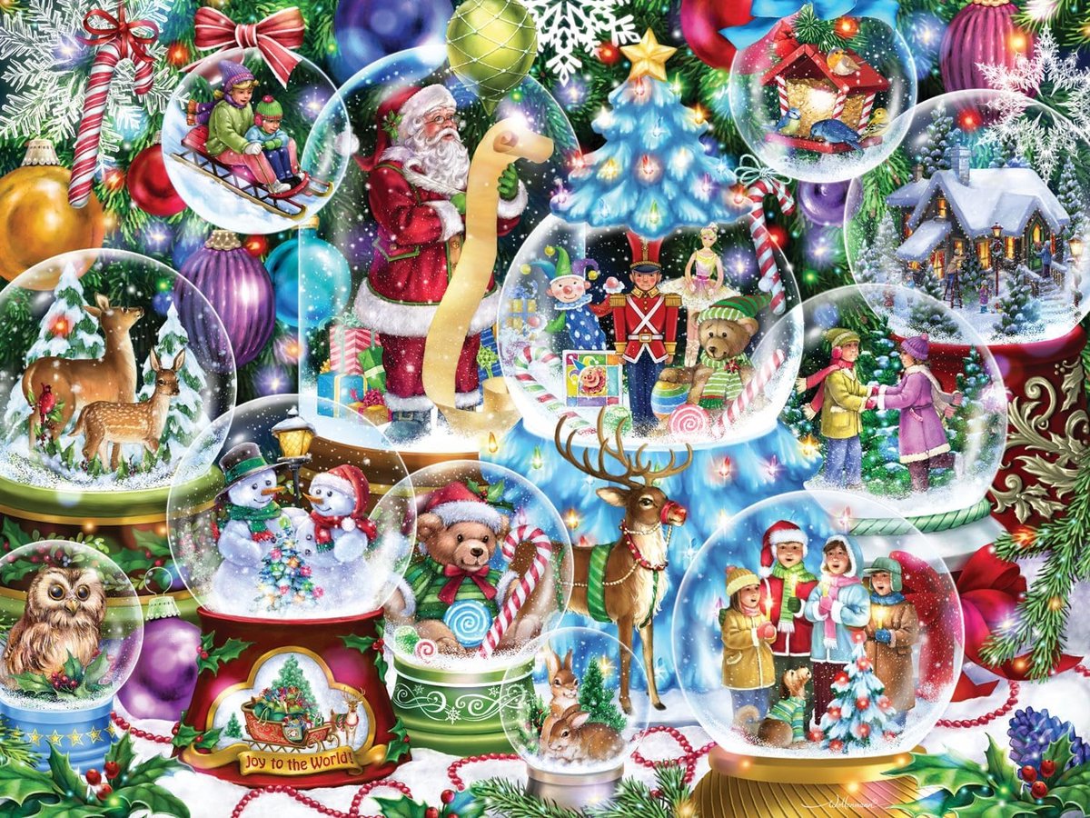 Kerstpuzzel Sneeuwbollen 550 Stukjes - Grote Stukken Legpuzzel 61x46 cm voor Volwassenen