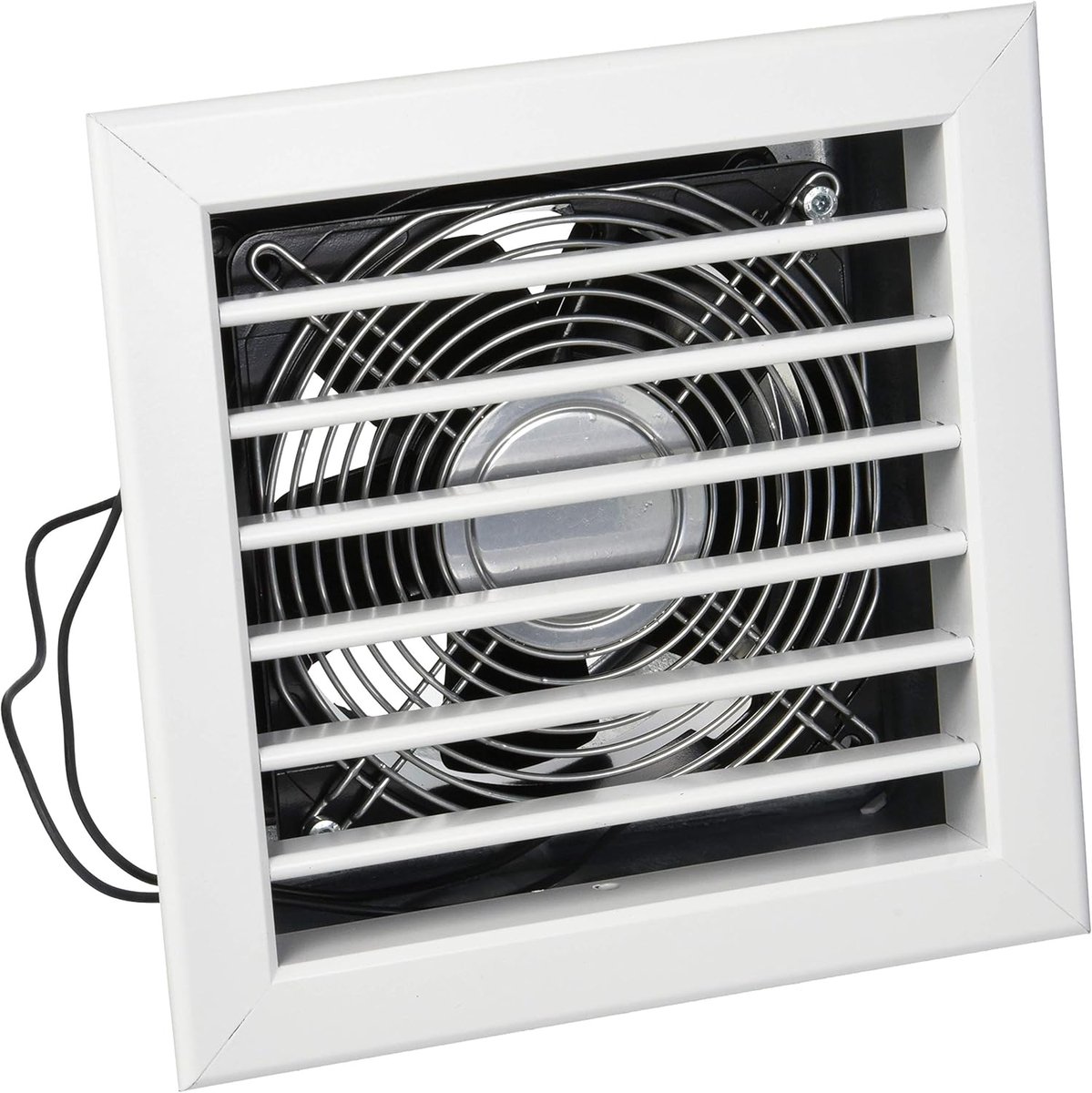 Ventilatierooster - Met ventilator - Open haard ventilatie - Gelakt aluminium - 180x180 mm - Wit
