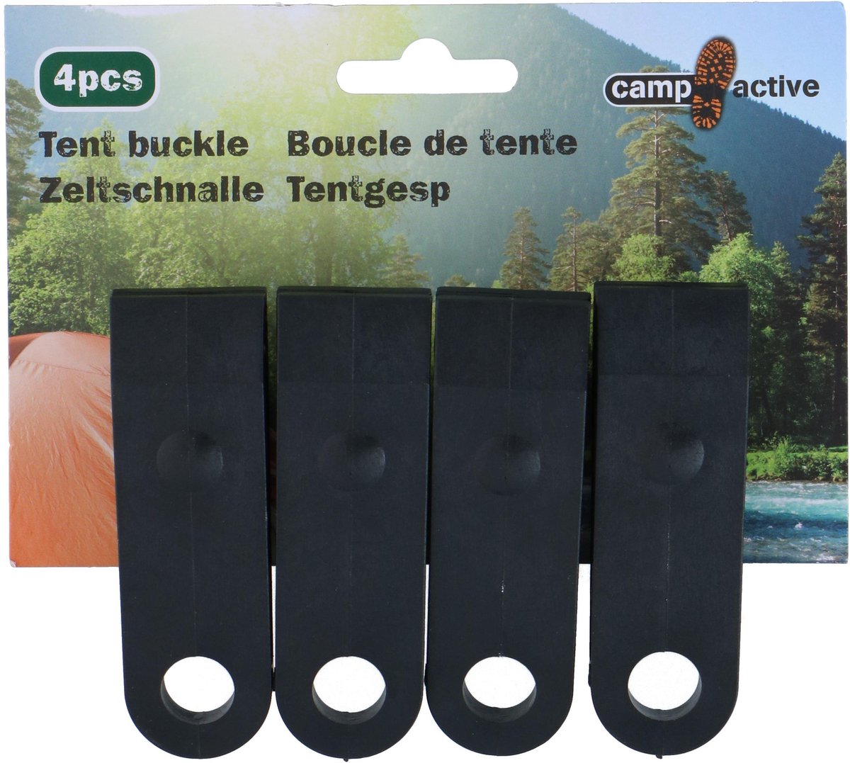 Camp Active Tenttapijt clips - zeilklem met schroef - set van 4 - zwart - 82 mm