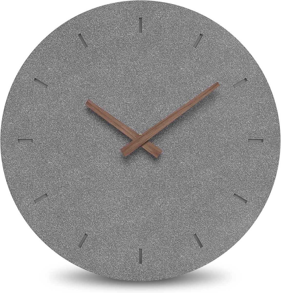Wandklok Beton - Stille Klok - Tijdsweergave Huis - Geruisloos Uurwerk - 30.5 cm - Grijs