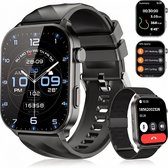 Synyq Axis GPS Smartwatch Dames en Heren - 2 Bandjes - Waterdicht - Belfunctie - Stappenteller - Hartslagmeter - Slaapmonitor - Multisport - Geschikt voor Android en iOS - Zwart