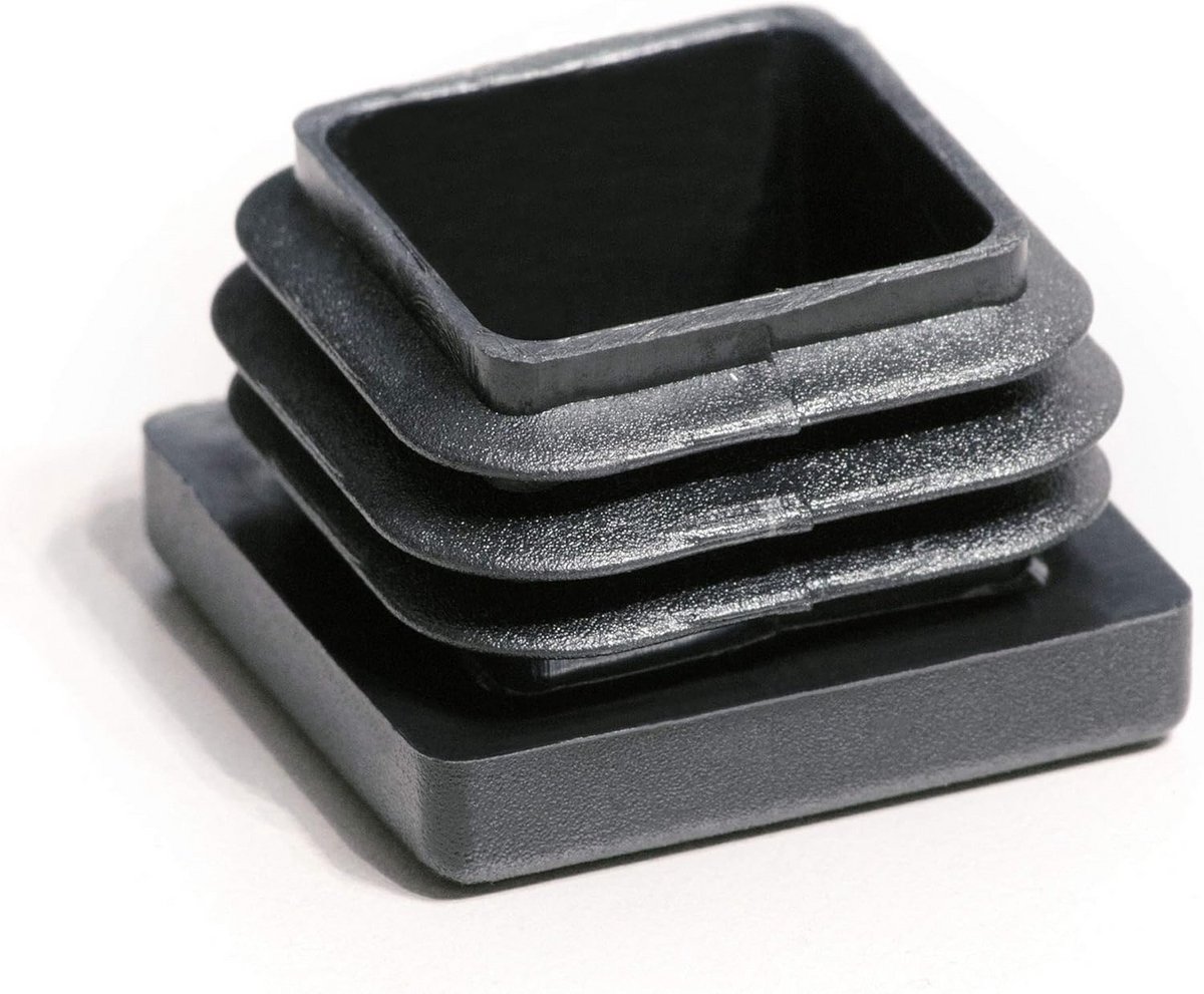 Lamellenstoppen - Buisdoppen - Meubels Beschermen - Hoge Kwaliteit Kunststof - 16 x 16 mm - Zwart