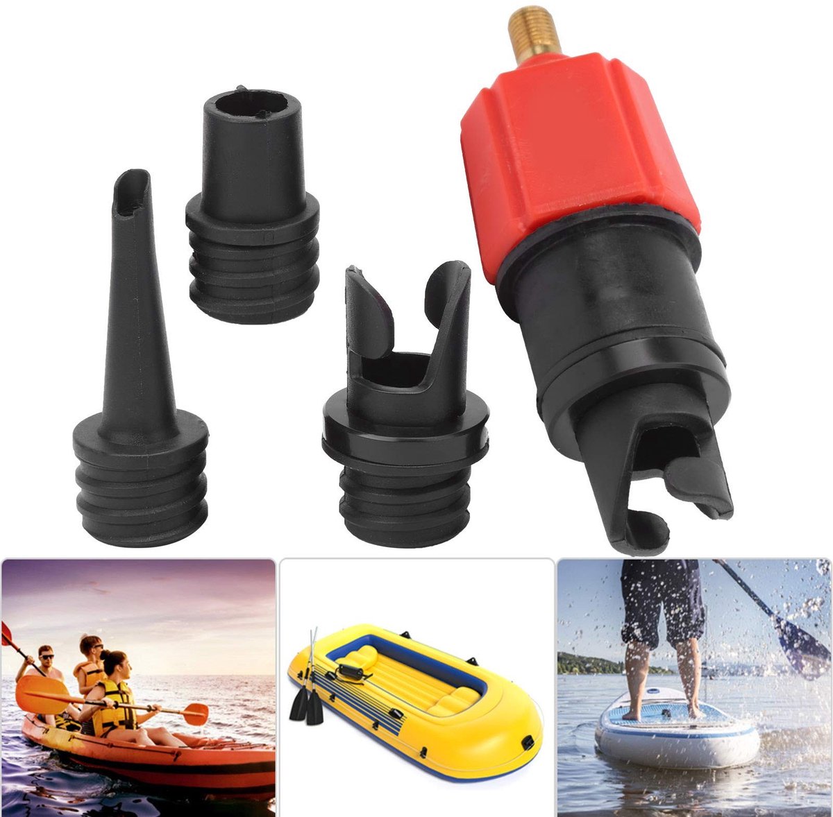 Dailygoods - Sup-klepomvormer - Draagbare luchtklepadapter - Lichtgewicht en praktisch - Slijtvaste kwaliteit - Geschikt voor rubberboten - Ideaal voo...
