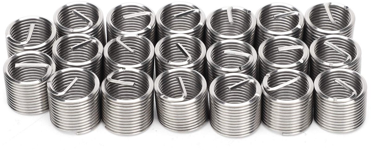 Dailygoods- Schroefdraadbeschermer M12 x 1,25 - 20 Stuks - Draadreparatie-moer - Roestvrij staal SUS304 - Voor Auto's - 1.5D Lengte - Draadinzetstuk