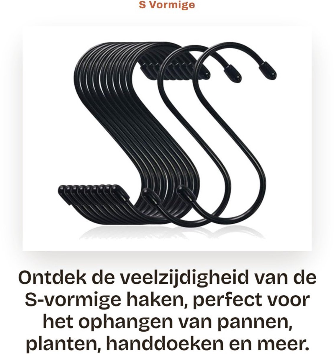 Dailygoods- Haken 20 Pack - S-haken - Sterke grip - Hoogwaardig metaal - Zacht rubberen oppervlak - Veelzijdig gebruik - Ophanghaken