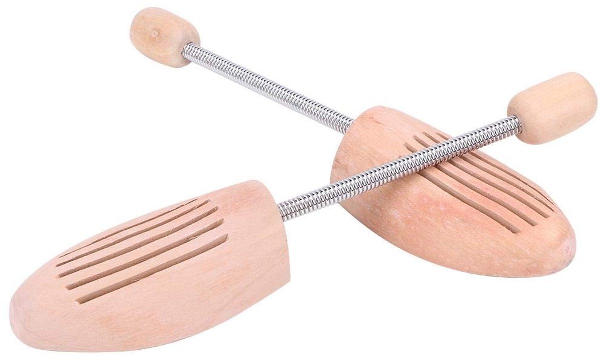 Dailygoods- Schoenvormer Houten - 2 Stuks - Antideformatie - Antikreuk - Verstelbare Veer - Roestvrij Staal - Voor Leren Schoenen - Schoenhouder