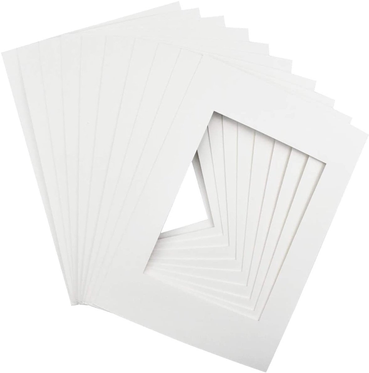 Dailygoods- Passe-partout 10 Stuks - A4 Fotolijsten - Zuurvrij Karton - Wit Frame - Op Maat Voor Foto's - Geschilderde Posters - Fotolijst