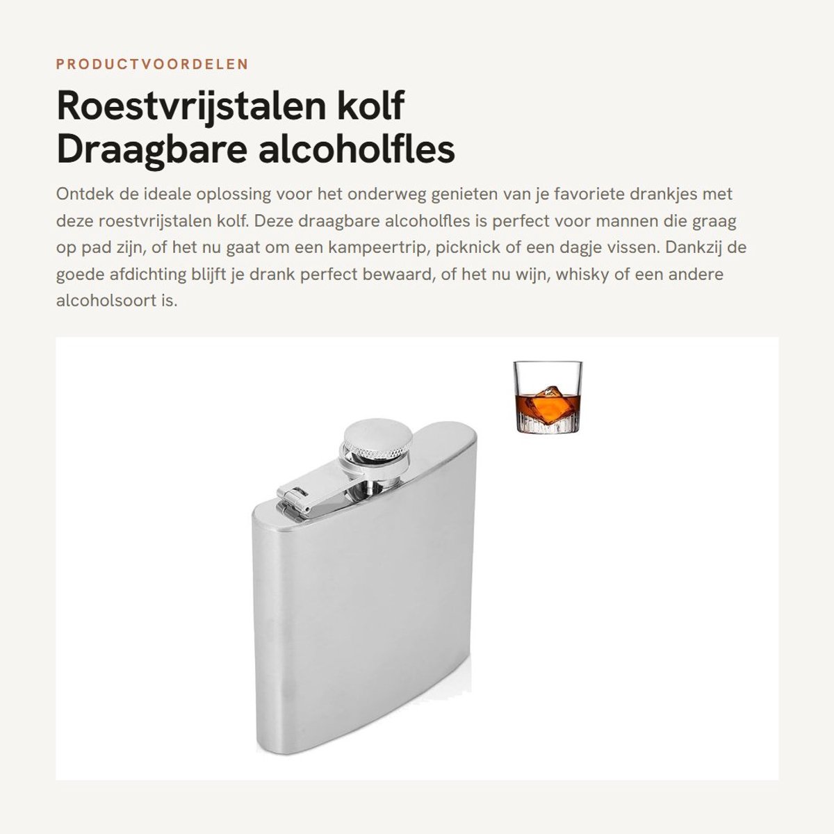 Dailygoods- Alcoholfles Draagbaar Ontwerp - Roestvrij Staal - Met Trechter - 5oz Capaciteit - Goede Afdichting - Elegant Design - Flask