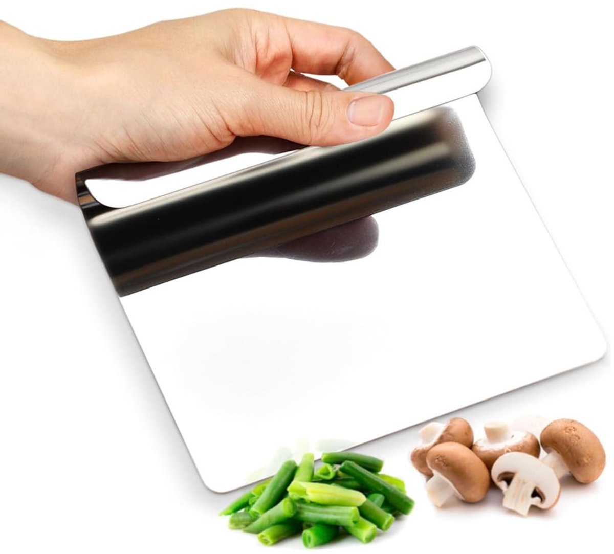 Dailygoods- Keukenspatel multifunctioneel - Keukenhulp - Roestvrij staal - Vaatwasmachinebestendig - 14 cm x 12 cm x 3 cm - Creatief koken