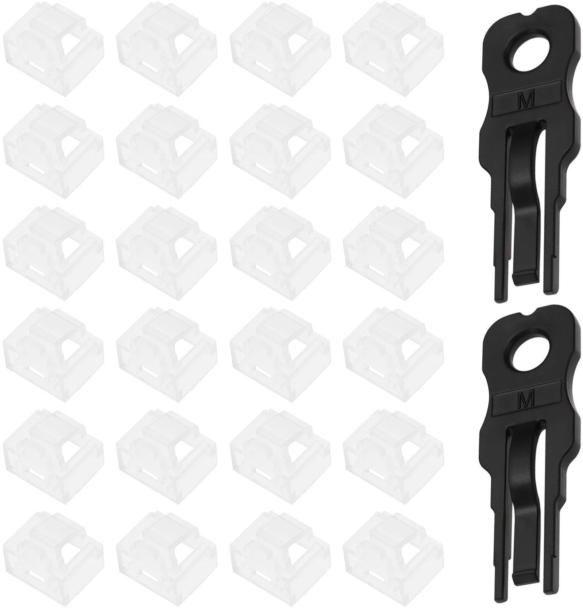 Dailygoods- RJ45 Port Lock 24 Stuks - Poortbescherming - Stofblokkering - Plug Cap - Anti Stof Cover - Kunststof met Sleutels - Poortblokkering
