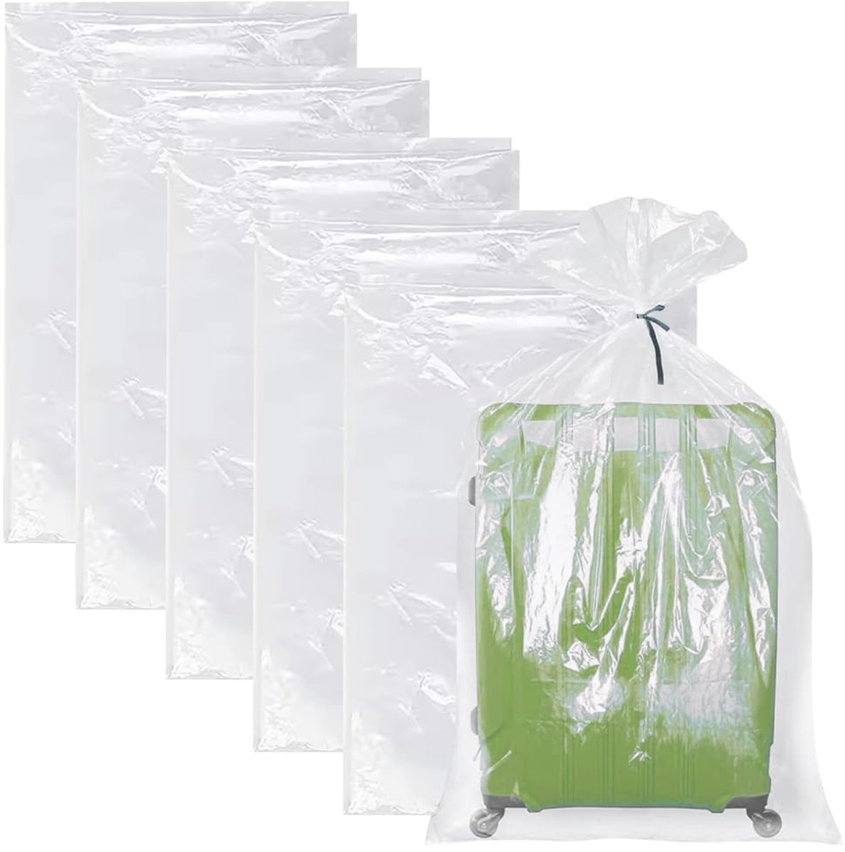 Dailygoods- Opbergzakken 5 Stuks - Doorzichtige Plastic - Herbruikbare Opbergzakken - 90 x 120 cm - Geschikt voor Koffer/Beddengoed - PE Kunststof - Opbergtassen
