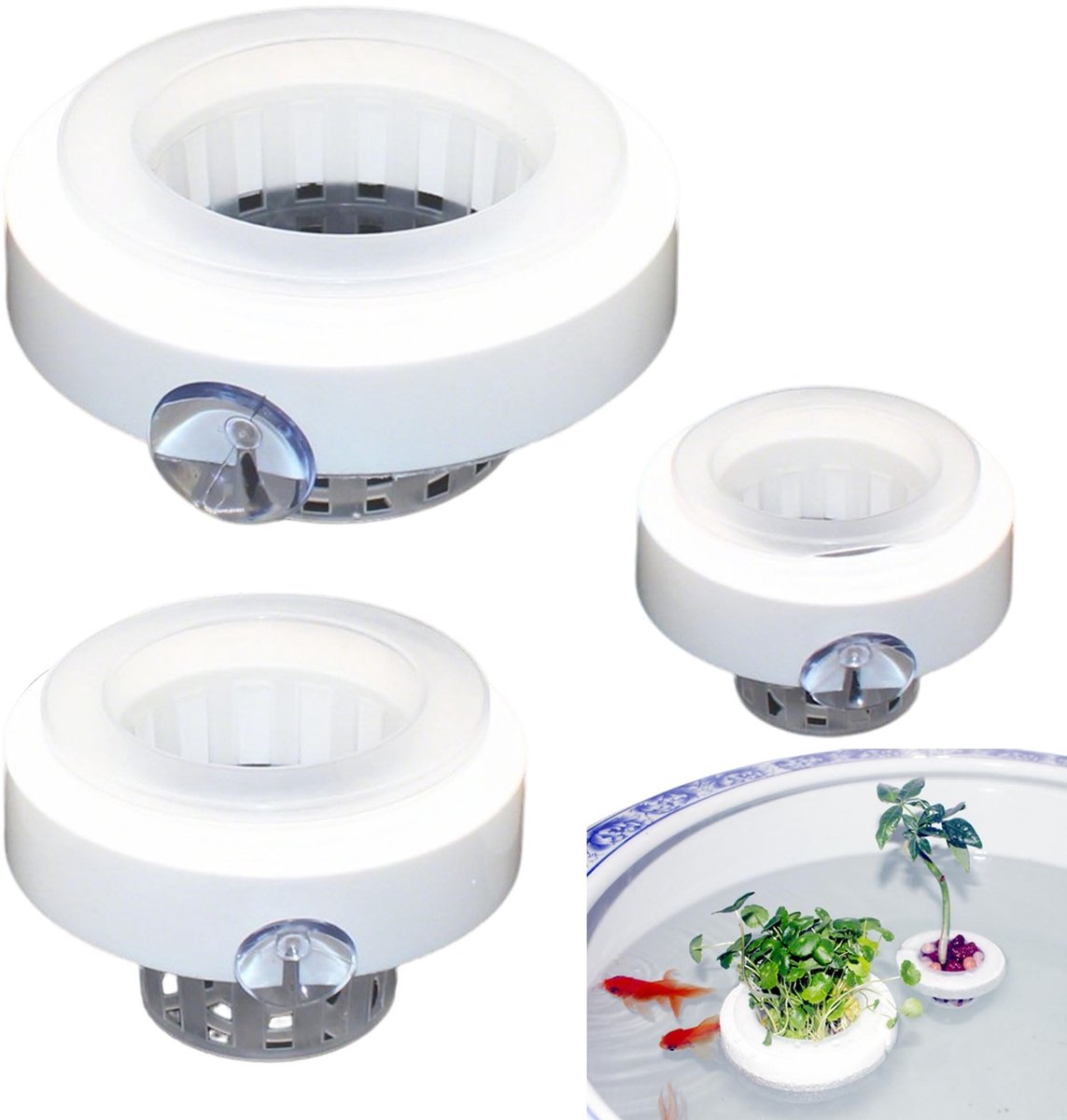 Dailygoods- Plantenmand Drijvend - Aquariumplantenhouder - Waterplantenpot - Decoratie - Kunststof - Bescherming tegen vissen - Plantenpot