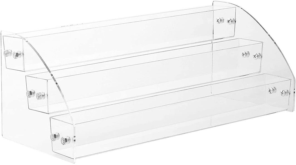 Dailygoods- Nagellakhouder Drielaags - Make-up Organizer - Transparant Acryl - Multifunctioneel Displayrek - Voor Nagellak/Zonnebrillen - 31x13,3x11 cm