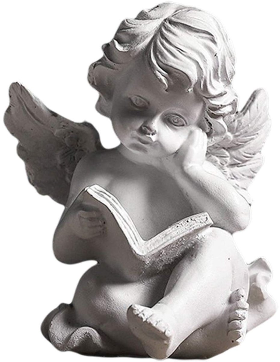 Dailygoods- Engelbeeldje miniatuur - Hars - Decoratie voor binnen/buiten - Realistisch ornament - 9 x 8 x 10,5 cm - Duurzaam voor langdurig gebruik - Decoratief Figuur