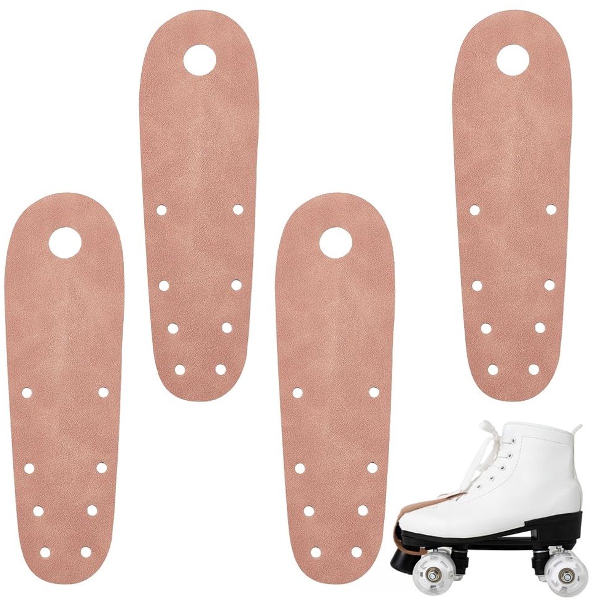 Dailygoods- Teenbeschermers Universeel - Duurzaam Imitatiesuède - 4 Stuks - 55 mm Breed - 180 mm Lang - Praktisch Schaatsaccessoire - Skatebeschermers