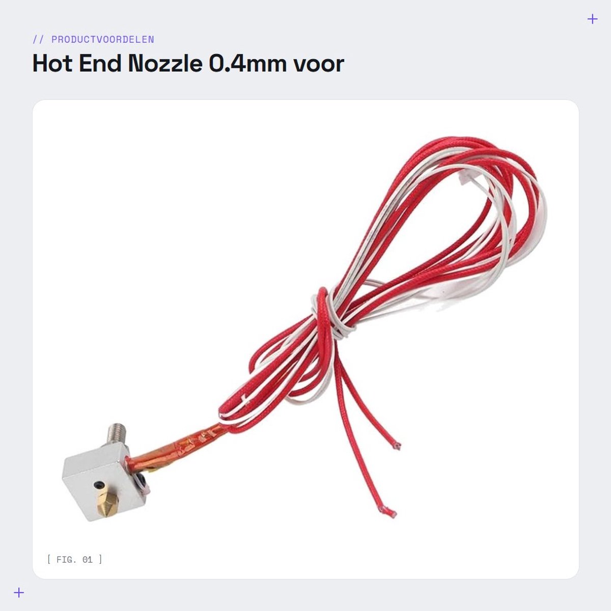 Dailygoods- Hotend Nozzle 0.4mm - Aluminium/RVS/Messing - Compatibel met 1.75mm Filament - 12V 40W - Voor 3D Printers - Duurzaam ontwerp - 3D Printer Nozzle
