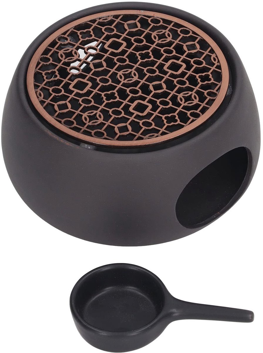 Theepot Warmer - Thee Verwarmer - Thee Warm Houden - Keramische Basis - 126 cm - Zwart