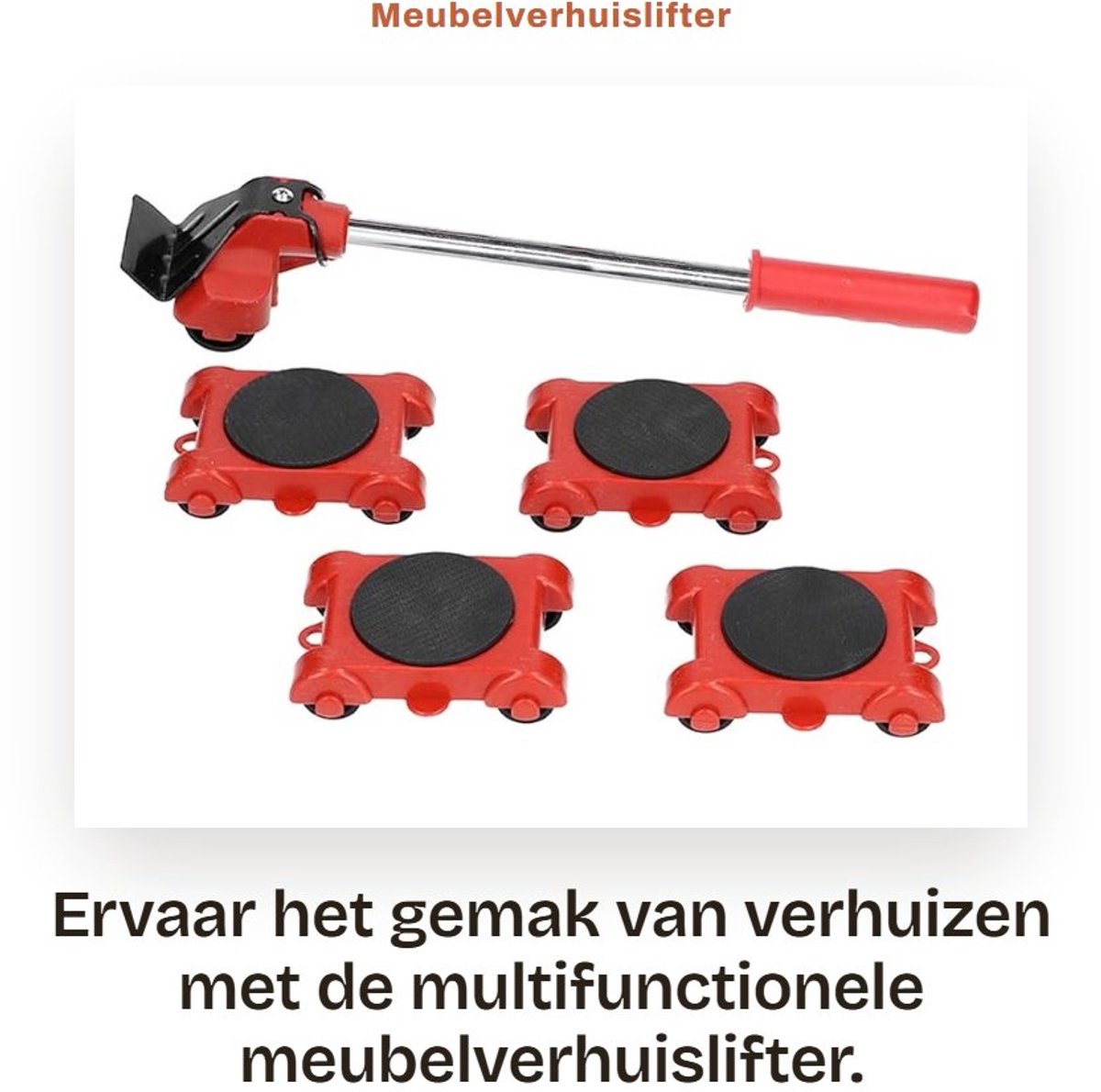 Dailygoods- Meubelverhuislifter 150 kg - Meubelrolset - Meubelverplaatsingsgereedschap - Schuifregelaars - 5 Stuks - Hoogwaardig A3-ijzer en ABS - Meubelroller
