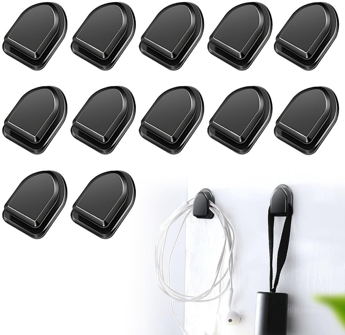 Dailygoods- Achterhaken 12 Stuks - Zelfklevende Haken - Autoaccessoires - Organiseren - Boodschappentassen - Veiligheidsontwerp - Autohaken