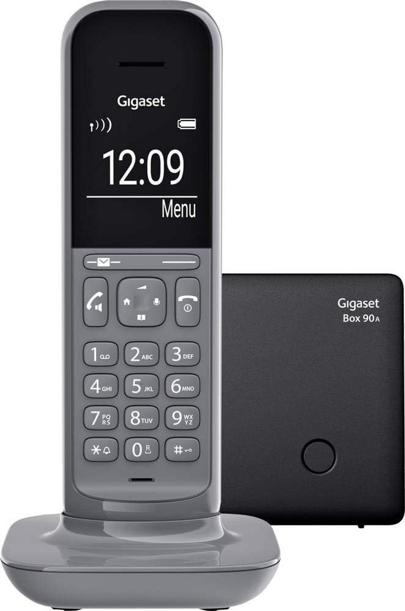 Draadloze Telefoon - Huistelefoon met antwoordapparaat - Thuis Bellen - Groot display en oproepbescherming - 20 min opnametijd - Grijs