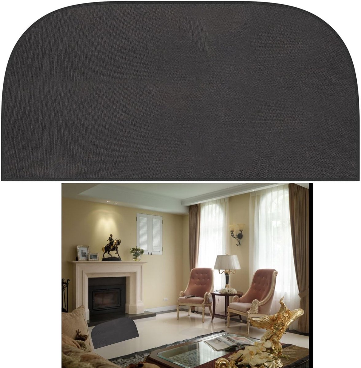 Dailygoods- Haardmat Brandwerend - Haardmatten - Vlambestendig Tapijt - Glasvezel - Bescherming tegen Vliegende Vonken - Siliconencoating - Haardtapijt