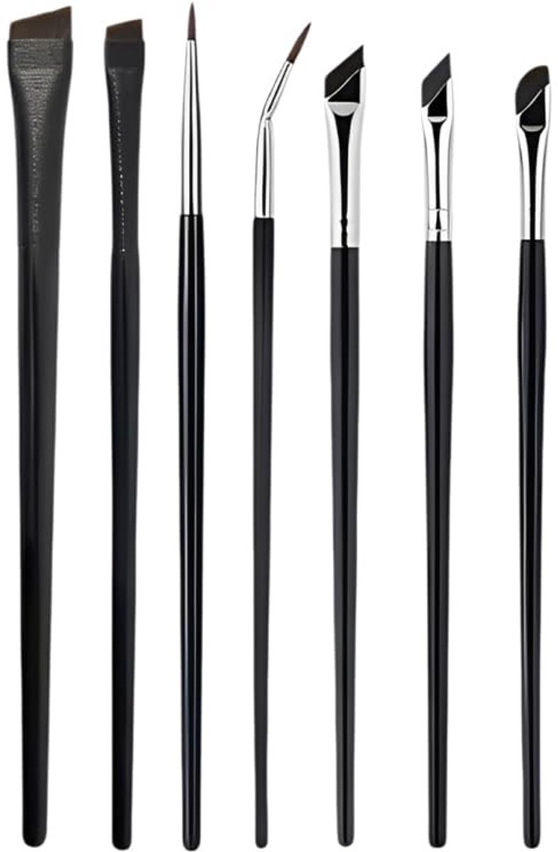 Dailygoods- Oogmake-upkwasten 7-delig - Eyelinerkwasten - Wenkbrauwkwasten - Fijne Kwasten - Professionele Make-up - Diverse Stijlen