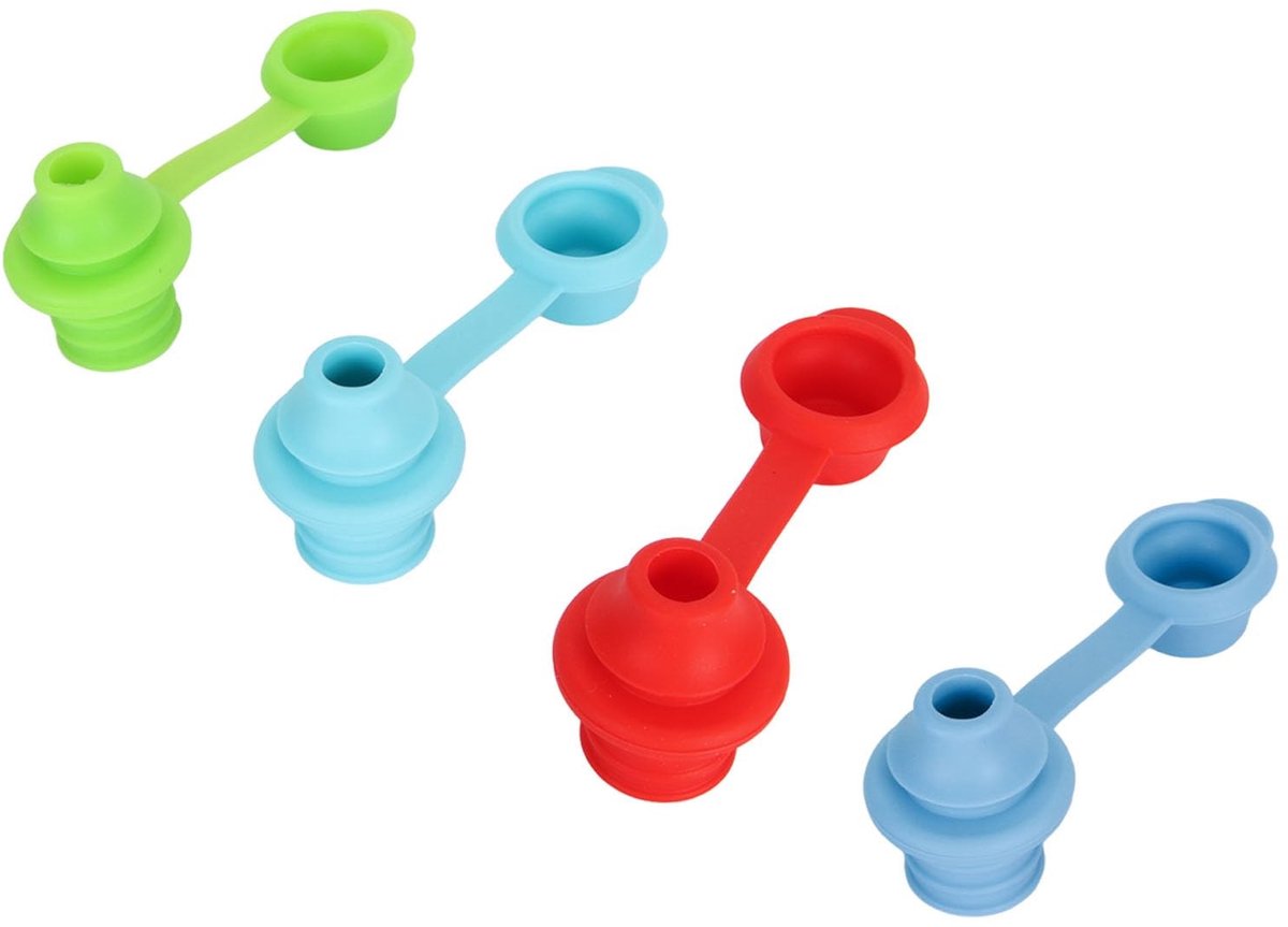 Dailygoods - Geen Morsen Siliconen Fles Top Tuit - Morsvrije oplossing - 4-pack - Geschikt voor peuters - Drinktuit adapter - Lekvrije deksels